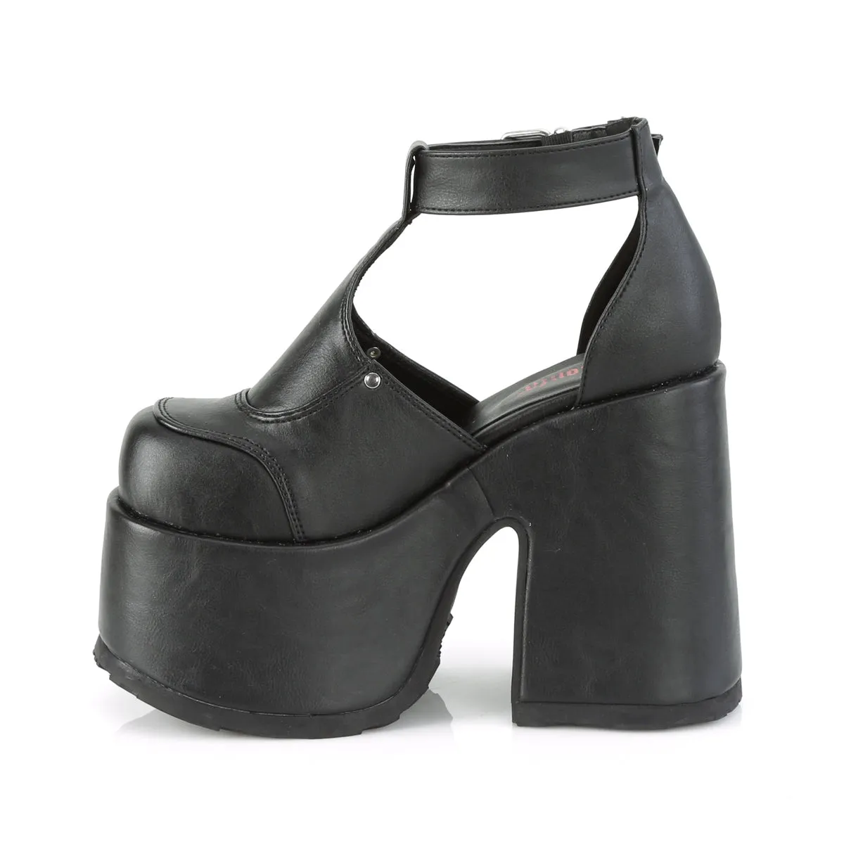 5 Inch Heel CAMEL-103 Black Pu