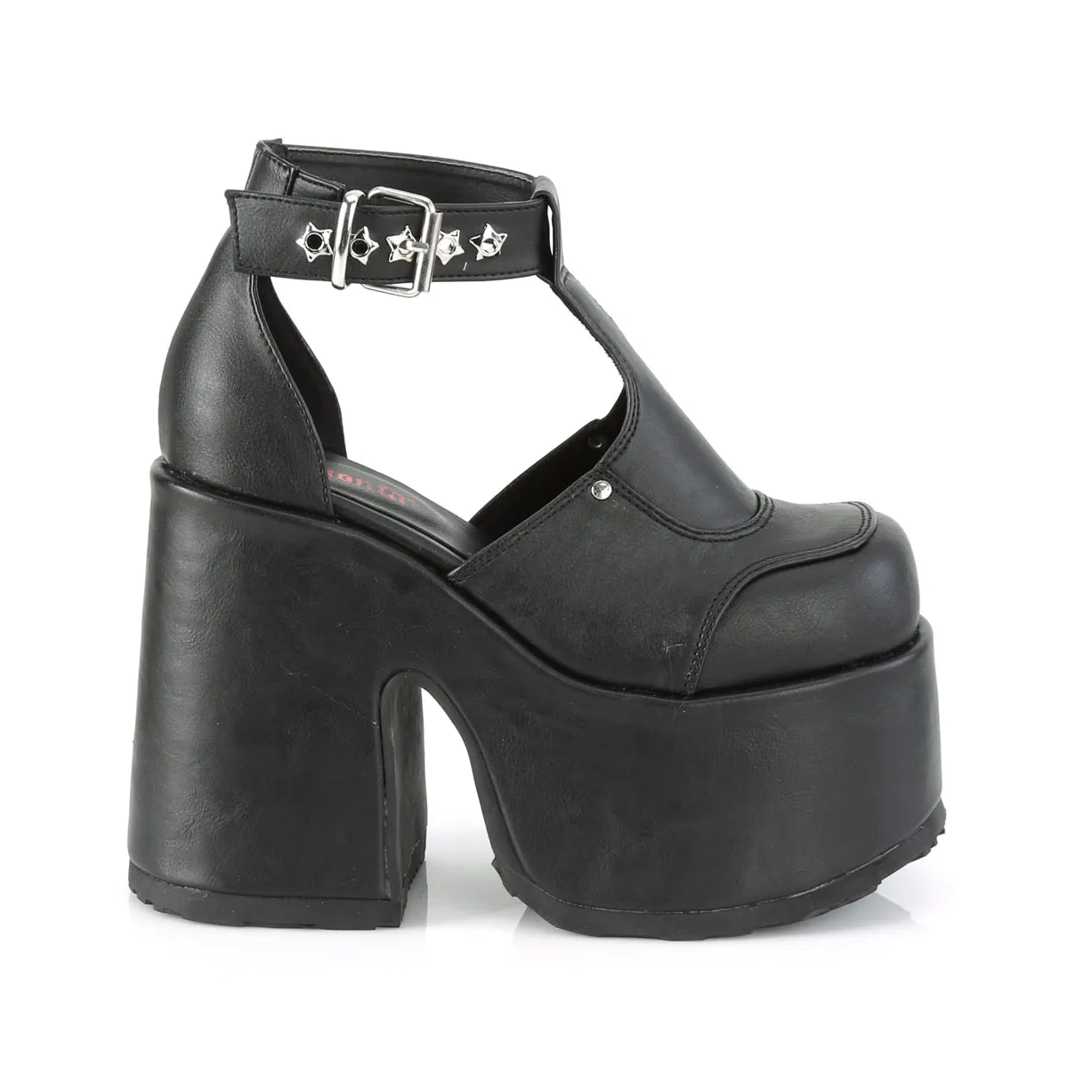 5 Inch Heel CAMEL-103 Black Pu