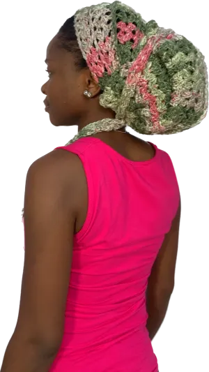 'Gèlè' Crochet Durag in Army Green hues