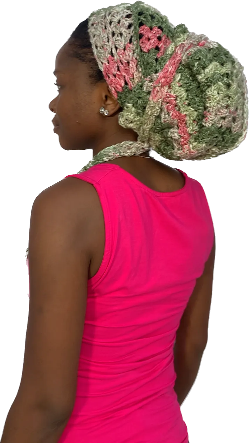 'Gèlè' Crochet Durag in Army Green hues