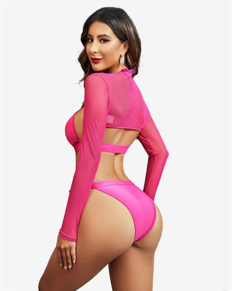 Mock Neck Long Sleeve Crop Top