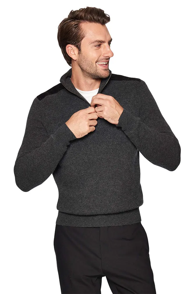 MOCK NECK ZIP SWEATER