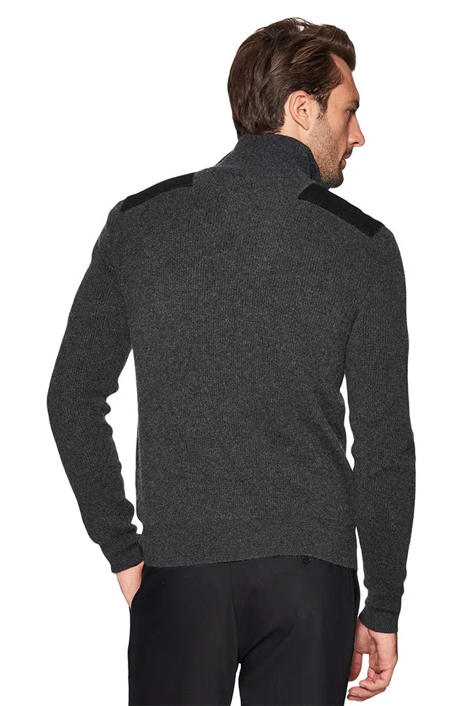 MOCK NECK ZIP SWEATER