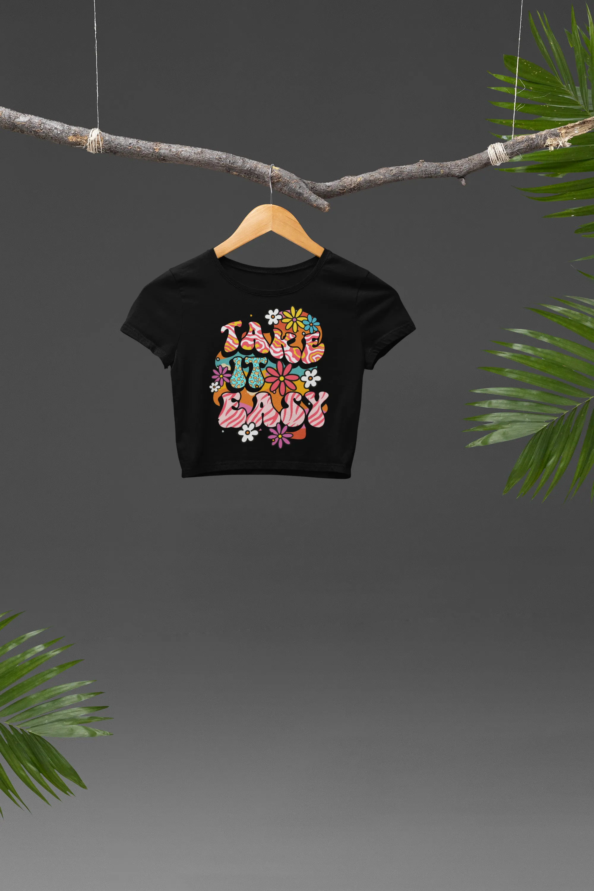 Take It Easy – Chill & Stylish Graphic Crop Top